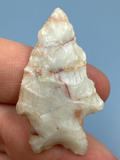 1 5/8" Chalcedony Bifurcate, Ex: Sonny Delong Collection Who Collected and Hunted Artifacts along th