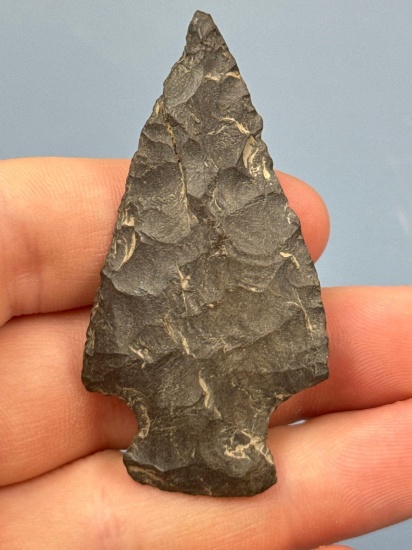 2 1/2" Chert Stemmed Point, Well-Made and Nice Form, Found in Burlington Co., NJ