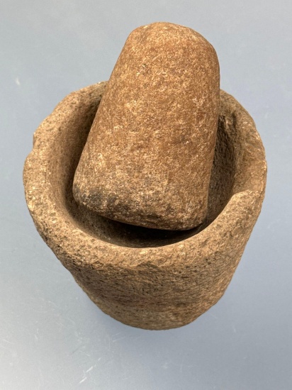 Pestle and Stone Mortar/Bowl, Found in Ross Co., Ohio, Set was Purchased for $25 in 1996 from Mr. Li