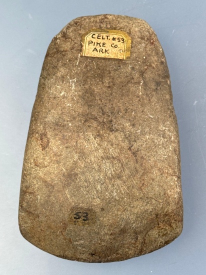 4 7/8" Flared Bit Celt, Nice Condition w/Polish, Found in Pike Co., Arkansas
