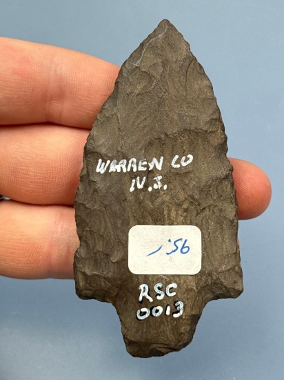 3 1/2" Large Broad Base Point, Found in Warren Co., New Jersey, Nice condition, Esopus Chert