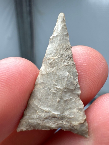 FINE 1 1/4" Iroquoian Triangle Point, Found on the West Shore of Chautauqua Lake, New York