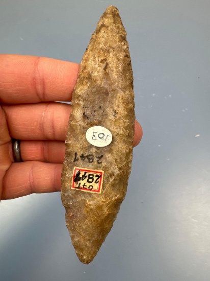 5" STUNNING Semi-Translucent Bi-Pointed Blade, Found in Wood Co., Ohio, Thin Piece!