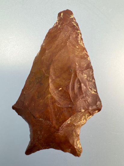 1 3/4" Heat-Treated Red Jasper Broadpoint, Ex: Clyde Youtz Collection of Newmanstown, PA, Purchased