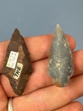 Pair of Points, Piscataway, Found in Delaware and New Jersey, Purchased in 1998, Longest is 1 15/16