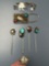 Lot of Silver, Turquoise, Coral and Abalone, Southwestern US, Some Maker Stamped