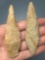 Pair of Quartzite Archaic Stem Points, Poplar Island + Stem Point, Found in Lancaster Co., PA, Longe