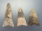 STUNNING Lot of 3 Large Rhyolite Triangle Points, Longest is 3 1/8