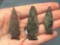 Lot of 3 Fishtail Points, Found in Various Locations in PA, Longest is 2