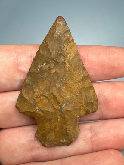 2 1/16" Jasper Perkiomen Point, Veins through Material, Found in Pennsylvania, Ex: Wilhide Collectio
