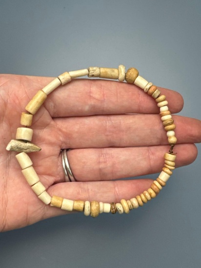 Strand of Bone Beads, Strand Measures 7" Long, Origin Unknown, Ex: Paul Frey, Burley Collection