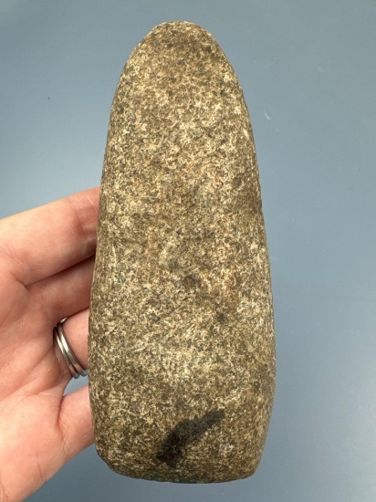 5 1/4" Well-Made Hardstone Celt, Polished Bit, Found in Moorestown, New Jersey