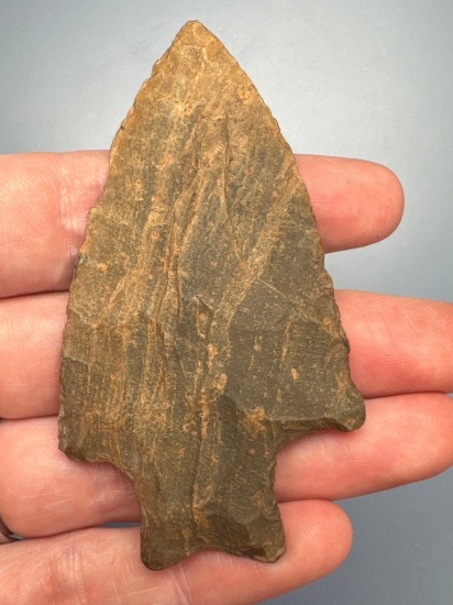 2 15/16" Savannah River Point, Banded Rhyolite, Marked NJ however Most Likely VA/NC Due to Rhyolite