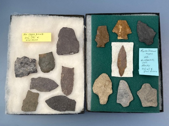 Lot of Various Points, Fox Creek, Broadpoints, Mostly Lehigh and Delaware River area in PA, Longest