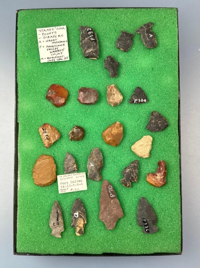 Ex: Dayton Staats Arrowheads and Artifacts, Thumb Scrapers, Arrowheads, Various Locations in NJ, Lon