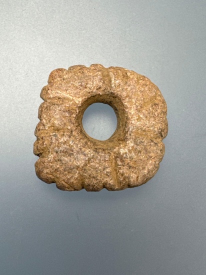 1" NICE Tallied Soapstone Bead, Found in Pennsylvania, Ex: Wilhide Collection