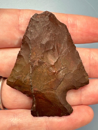 2" Heat-Treated Jasper Perkiomen, Red, Found in Pennsylvania, Ex: Wilhide Collection