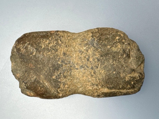 2 1/2" Grooved Tie On Bannerstone, Found in Pennsylvania, Ex: Wilhide Collection