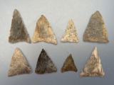 7 Various Triangles, Rhyolite and Chert, Longest is 1 1/2