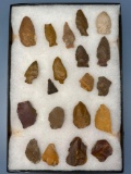 20 Various Jasper Artifacts, Points, Tools, Flake Knives, Longest is 2 1/8