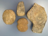 Lot of Net Sinkers, Hola Stone, Celt and Geofact, Found in Bucks Co., PA, EX: Kauffman Collection