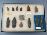 Lot of 13 Various Arrowheads, Found in PA and NJ, Various Locations, Longest is 3 3/8