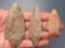 3 Nice Quartzite Points, Found in Washington Boro, PA, Largest is 3 1/16