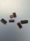 6 Beads, x1 Seed, Black w/Red Stripes, Black w/White Stripes, Susquehannock, Found Oscar Leibhart Si