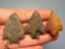 Lot of 3 Smaller Fine Points, Jasper, Chert, Chalcedony, Longest is 1 5/8
