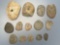 Lot of 14 Drilled Pendants/Cobble Beads Including x1 Soapstone Variety, Found in New York, Most Appe