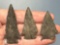 3 Chert Corner Notch Points, Found in Union Co., PA, Ex: Allen Straub Collection, Longest is 2 1/16