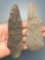 Pair of Large Stem Points, Both Broken and Reglued, Found in Jim Thorpe Area in Pennsylvania, Longes