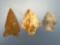 3 Fine Jasper Points, Found in Jim Thorpe Area in Pennsylvania, Longest is 2