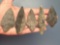 5 Well-Made Stem Points, x1 broken and reglued, Found in Jim Thorpe Area in Pennsylvania, Longest is