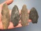 4 Larger Knives, Arrowheads, Found in Jim Thorpe Area in Pennsylvania, Longest is 4 1/4