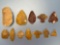 11 Decent Jasper Artifacts, Arrowheads, Found in Jim Thorpe Area in Pennsylvania, Longest is 2 3/4