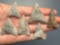 6 Nice Rhyolite Triangle Points, Found in Jim Thorpe Area in Pennsylvania, Longest is 1 3/4