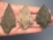 3 Nice Broader Based Points, Found in Jim Thorpe Area in Pennsylvania, Longest is 2 3/4