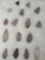 16 Various Points, Triangles, Fox Creek, Well-Made Pieces, Found in Jim Thorpe Area in Pennsylvania,