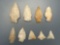 9 Quartz Points, Several Honey Quartz, Nice Colorations, Found in Berks Co., PA, Ex: Kauffman Collec