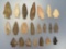 22 Nice Points, Arrowheads, Found in Hummelstown near Harrisburg, PA, Longest is 2 1/2