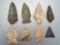 8 Nice Points, Found in Lehighton, Carbon Co., PA, Longest is 2 1/8
