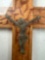 RARE Brass Christ Figure Found on Seneca Site, E. Bloomfield, New York, Mounted on Modern Wooden Cro