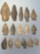 16 Various Points, Mainly Lamoka Styles, Longest is 2