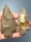 Pair of Onondaga Chert Stem Points, Found on Rhoads Carm, Cayuga Co., NY, Ex: Dave Summers Collectio