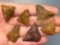 6 Jasper Triangle Points, Longest is 1 3/16