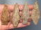 x4 Archaic Stem Points, Bare Island and Poplar Islands, Longest is 2 3/4