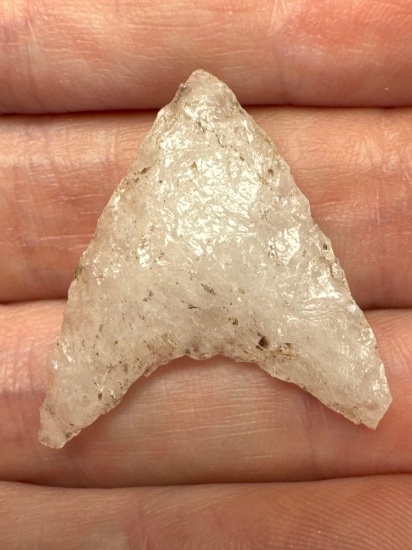 NICE 1 3/16" Quartz Crystalline Levana Triangle Point, Found in PA