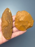 Pair of Jasper Blades, x1 Flake Knife, Longest is 3 3/4
