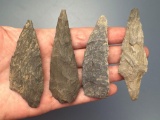 Nice Lot of Points, x4, Found in Jim Thorpe Area in Pennsylvania, Longest is 3